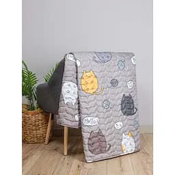Покривало стьобане Home Line Hi cat 160x210 см кавове (192259) - мініатюра 2