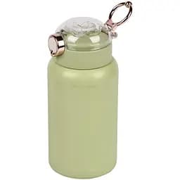 Термос-поїлка Stenson MT-5351 з ручкою та трубочкою на кнопці 500 мл Салатовий