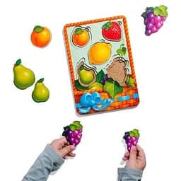 Деревянные пазлы-вкладыши Ubee Корзина с фруктами - 2