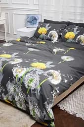 Комплект постельного белья Moon&Star семейный 160х220х2 наволочки 2х50х70 Dandelion Black Бязь Gold Люкс