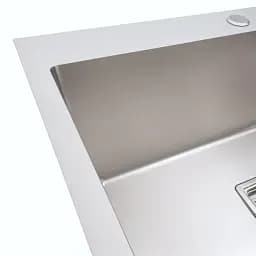 Кухонна мийка Platinum Handmade НSB з нержавіючої сталі 3 мм прямокутна 65x45x23 см (000037020) - мініатюра 3
