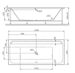Ванна акрилова Am.Pm Inspire 2.0 білий W52A-180-080W-A, Білий - мініатюра 9