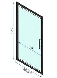 Душова кабіна Rea Rapid Swing 80x80 black REA-KPL-009949, Чорний матовий, Універсальна, прозрачний, Чорний матовий - мініатюра 6