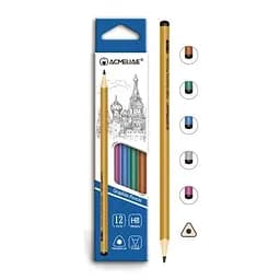 Карандаш чернографитовый Acmeliae Металлик, HB, треугольный корпус, 2.2 мм, 12 шт.