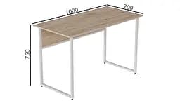 Комп'ютерний стіл Ferrum-decor Коді 75x100x70 білий ДСП Дуб Артізан 32мм (FRD-101219) - мініатюра 3