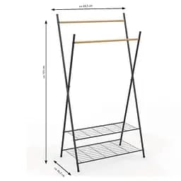 Стійка для одягу Casa Si Garment Rack Bamboo Black (CS92309W04) - мініатюра 5