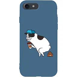 Чехол-накладка Toto Matt TPU 2 mm Print Case Apple iPhone 7/8/SE 2020 #50 Mops Kak Navy Blue