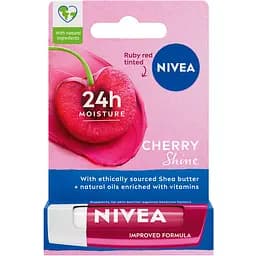 Уценка. Бальзам-уход для губ Nivea Cherry Shine Вишневое сияние 4.8 г (85077)