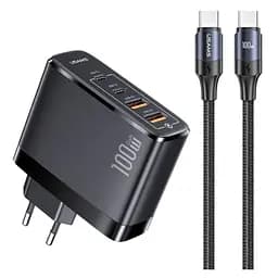 Зарядное устройство 4 порта 100 вт Usams-UC Fast Charger Kit T44 100 W 4 Gan Fast Charger