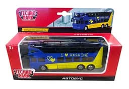 Автомодель Technopark Автобус Двоповерховий Україна, синій з жовтим (SB-16-21-UKR) - мініатюра 2