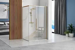 Душова кабіна Rea Solar 90x90 gold REA-K4900, Золотий, Універсальна, прозорий - мініатюра 4