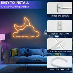 Світлодіодна стрічка Lucienstar Led Neon Rope Lights - 5M Flexible Led Neon Rope Lights Control з пультом дистанційного керування - мініатюра 5