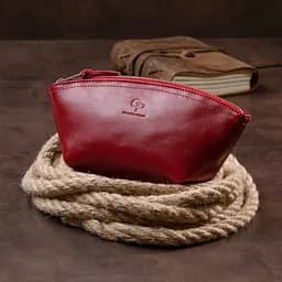 Жіноча косметичка зі шкіри Amelin Grande Pelle 11303 червона - мініатюра 5