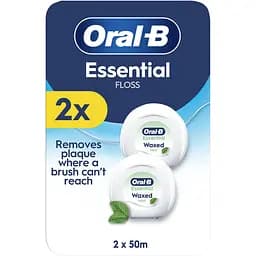 Зубна нитка Oral-B Essential Floss М'ятна Вощена 2x50 м