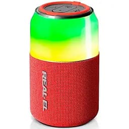 Колонка портативна 1.0 Real-EL X-705 Red, 5 Вт, пластиковий корпус, bluetooth, USB-А/USB-C, RGB підсвічування