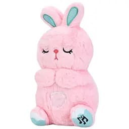 Нічник INT 0005 Зайчик м’яка плюшева іграшка з трьома кольорами світла музикою та диханням рожевий