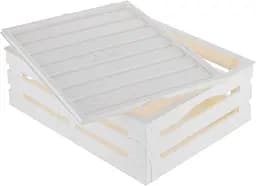 Ящик для зберігання Tina Box з кришкою 41x31x15h молочний