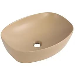 Раковина накладная Qtap Robin Beige, прямоугольная, с донным клапаном QT04116302SB