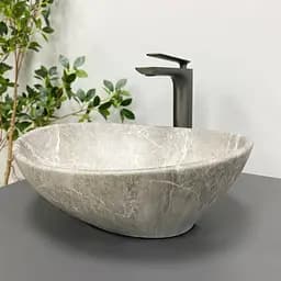 Умивальник VBI Parma beige stone matt накладний VBI-011020 - мініатюра 3