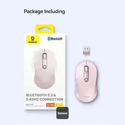 Миша бездротова Baseus F02 Ergonomic Wireless Mouse рожева - мініатюра 5