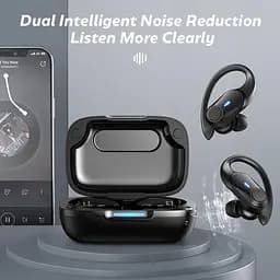 Спортивні бездротові Bluetooth навушники TWS T59, з індикатором заряду і кнопками управління та LED-дисплеєм - мініатюра 4