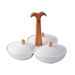 Менажниця Lefard з кришками на бамбуковій підставці 24х24х19 см (944-006)