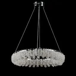 Сучасна підвісна кришталева люстра L33038/600/1 LED (CH) хром, 120 Вт, діаметр 60 см, від 14 до 22 м2