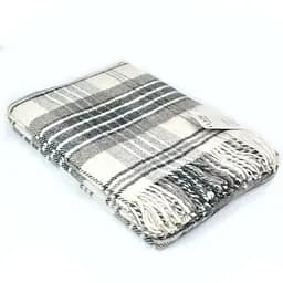 Плед вовняний Vladi Метро 170х210 біло-сірий-темно-сірий 4 (20106)