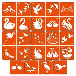 Набор трафаретов для био-тату D - птички Fresh Tattoo d-simple_24_1