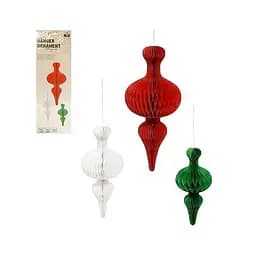 Набір підвісних паперових новорічних прикрас "Ліхтарик" Bambi CG-10, 3 шт