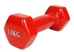 Гантель для фитнеса 1.5 кг EasyFit с виниловым покрытием красная (EF-2649-R)