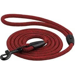 Поводок для собак Barksi Active 183х0.9 см из альпинистского шнура черно-красный