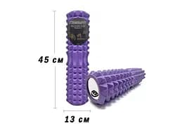 Масажний ролик EasyFit Grid Roller 45 см v.2.2 Фіолетовий (EF-2028-V) - мініатюра 3