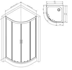 Душове огородження Square Pivot AM.PM Gem 90×90 см, без піддону, чорний профіль W90UG-404-9090-BT - мініатюра 4