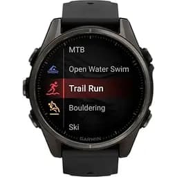 Смарт-годинник Garmin Fenix ​​8 Amoled Sapphire Carbon Gray DLC Tit. w. Black/Pebble Gray S. Band 43 mm (010-02903-20) - мініатюра 2