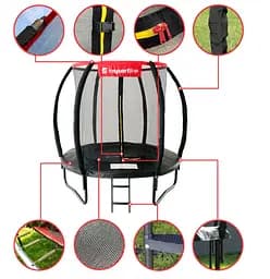 Батут із внутрішньою сіткою inSPORTline Flea PRO 183 см чорний (23877) - мініатюра 3