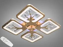 Стильна стельова LED-люстра в дитячу Diasha S8157/4G LED 3color - золото, 85 Вт, 37x37 см - мініатюра 2