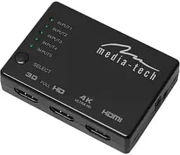 Комутатор HDMI 5xports HDMI switch, remote controlled, 4K resolution support Media-Tech - мініатюра 2