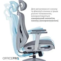 Крісло офісне Officepro Atlas OC630G-DG-DG Gray/Dark Gray (OC630-G-DG-DG) - мініатюра 13