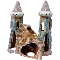 Керамічний декор для акваріуму Замок зі скелею С117 15х25 см