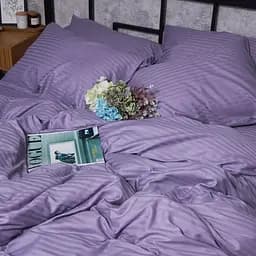 Комплект постільної білизни Moon&Star Satin Stripe Soft Lilac Сімейний 143х210х2 наволочки 2х50х70 - мініатюра 3