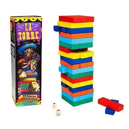 Настільна гра "La Torre" Strateg 30758, 54 бруски, 2 кубики