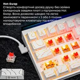 Клавіатура Ajazz NK68 Red Switch White USB-C (NK68-R-S-W) - мініатюра 9