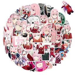 Стікерпак Милий у Франксі Набір наклейок GeekLand Darling in the Franxx 50 штук