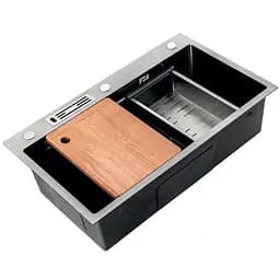 Кухонная мойка Mixxus Premium MH7545-SET-05 Nano-Black MX9632, Графит