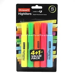 Набор текстовых маркеров Luxor, 5 шт.