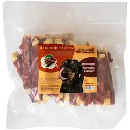 Лакомство для собак Селянські Смаколики утиные палочки с треской крученые 12 см 500 г