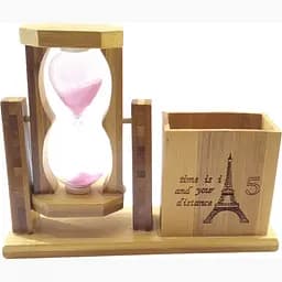 Годинник пісочний з підставкою для ручок червоний пісок