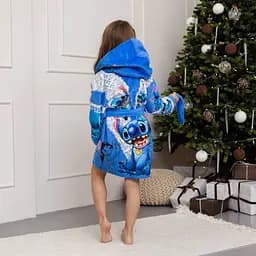 Халат дитячий з плюшевого велюру Stitch 18155 122-128 см - мініатюра 4