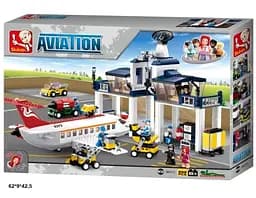 Конструктор детский SLUBAN Аэропорт, M38-B0373, 810 деталей, фигурки персонажей